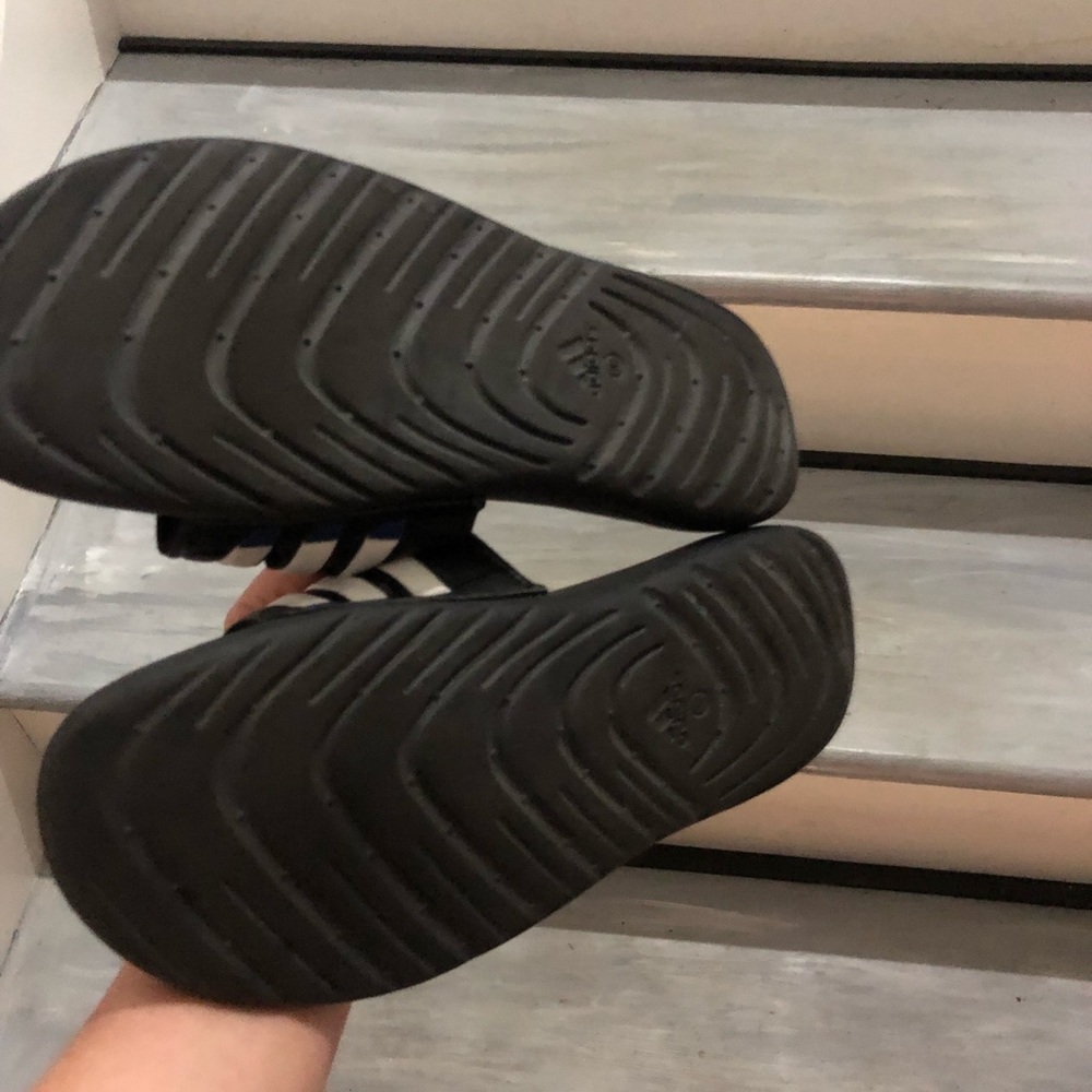 Adidas Slides Blue, Black and White Size 10 - Picture 3 of 5